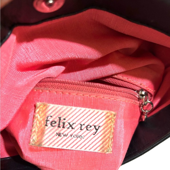 Felix rey Black Leather Clutch with Bow - Picture 5 of 6